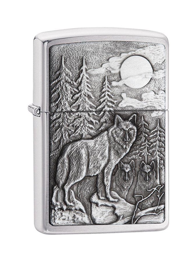 Timber Wolves Engraved Gas Lighter Chrome