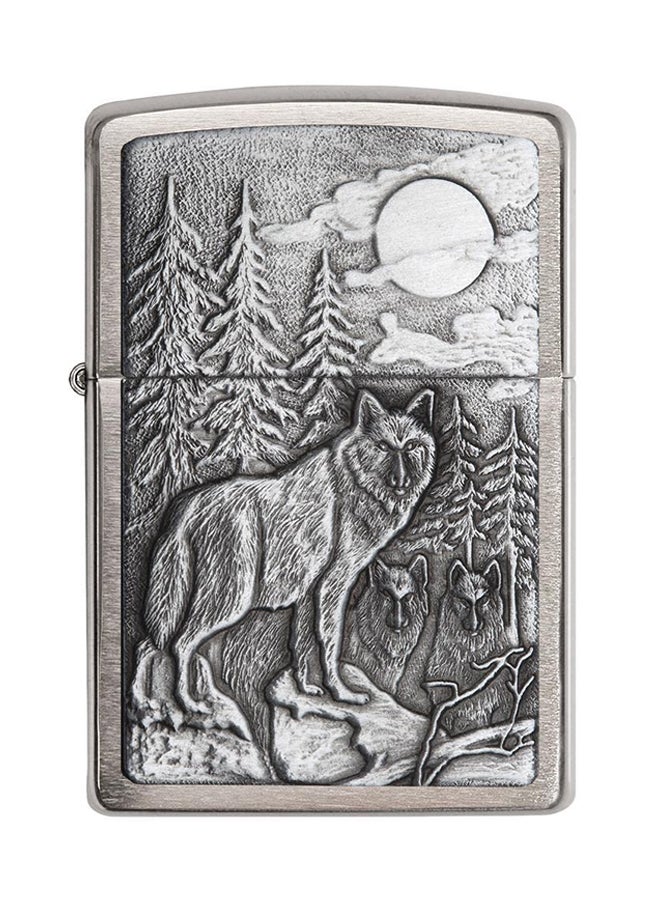 Timber Wolves Engraved Gas Lighter Chrome