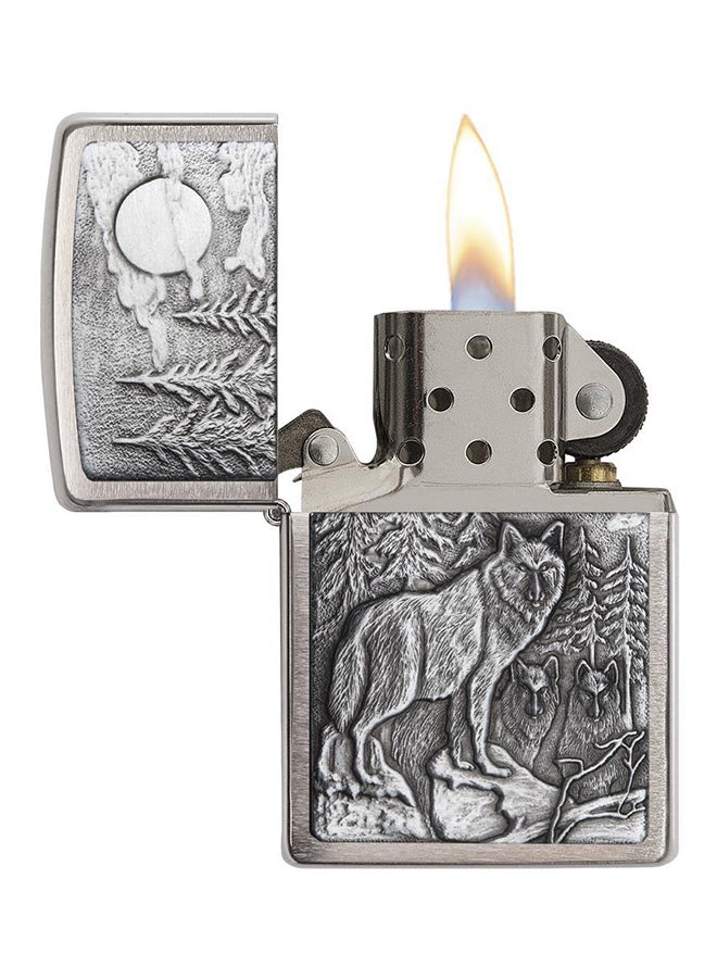 Timber Wolves Engraved Gas Lighter Chrome