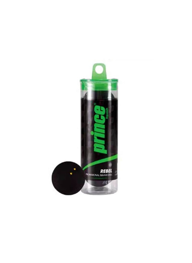 Prince Squash Balls Rebel Double Yellow 3B Tube