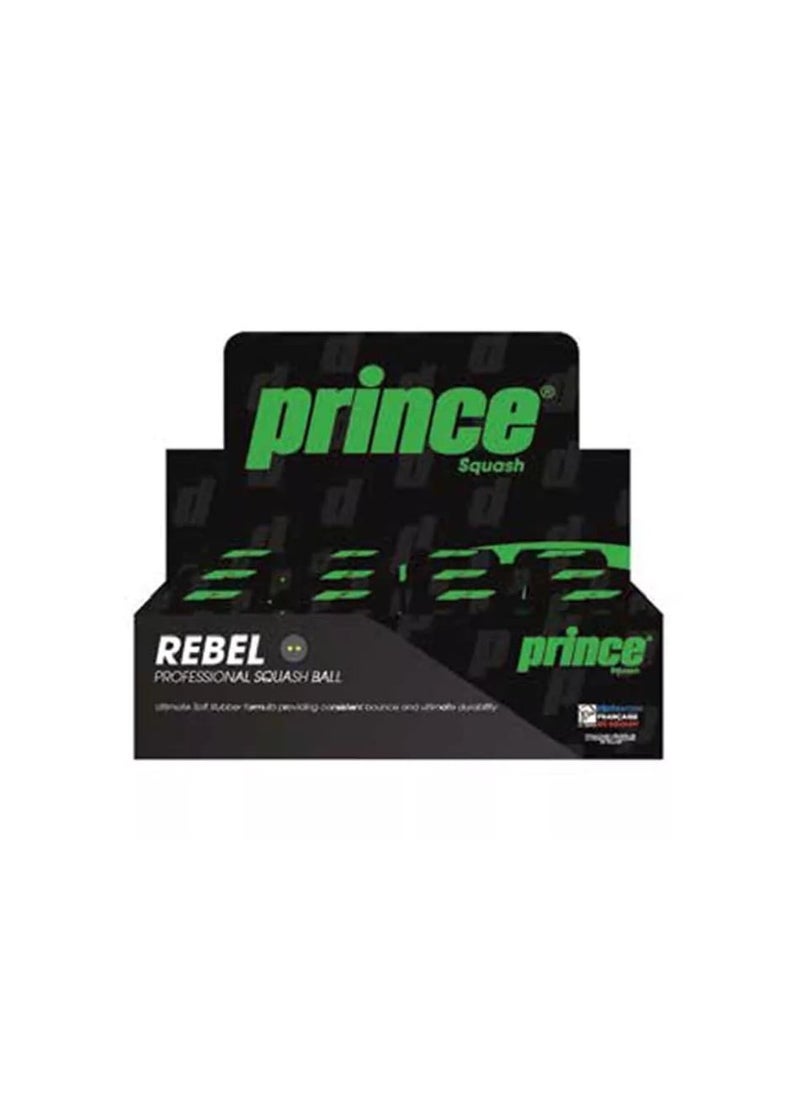 Prince Squash Balls Rebel Single Yellow 1 Dozen Box