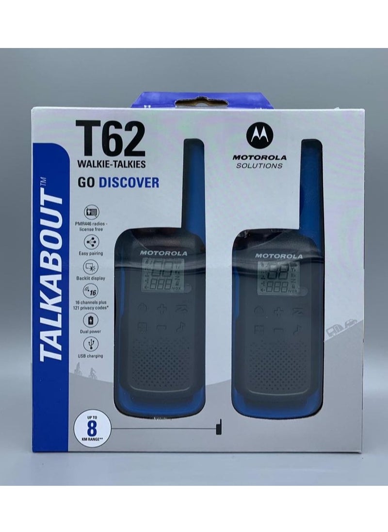 MOTOROLA TALKABOUT T62 Walkie-talkies Blue Twin Back