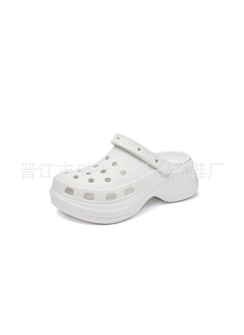 Cloudy EVA Clogs 5cm Lift Fleece Womens VersatileWhite White