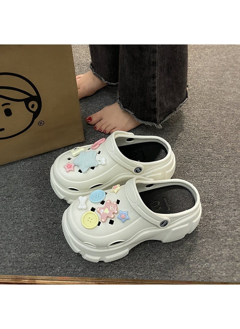 2023 Cartoon Platform Slides Womens Summer OutdoorWhite White