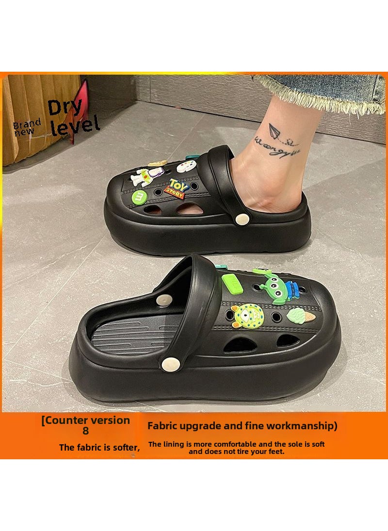 2023 Womens Summer Beach Clogs Thick Sole Non-SlipBlack Buzz Lightyear Black Buzz Lightyear