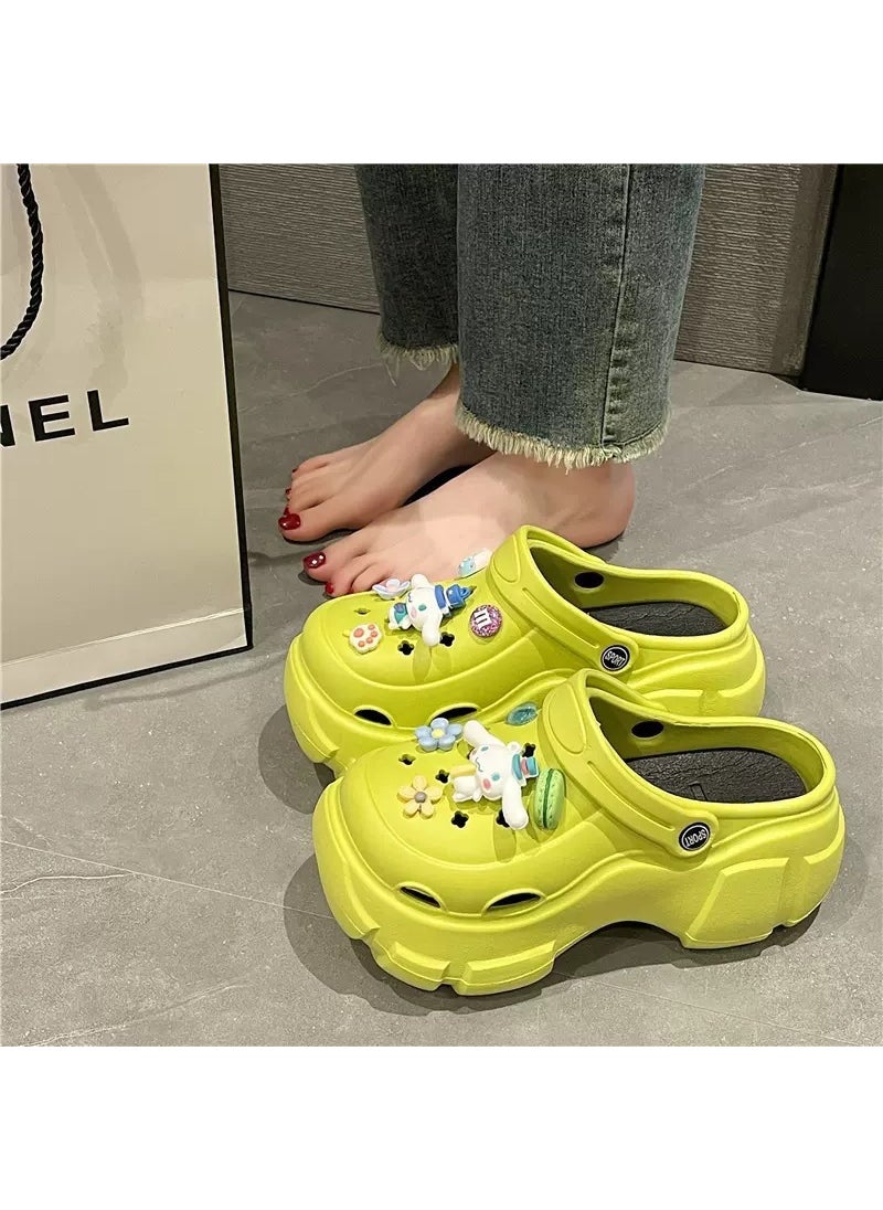 Fashion Slip-on Beach Clogs Sandals for WomenTank Green-[Jade Gui Dog]] Tank Green-[Jade Gui Dog]]