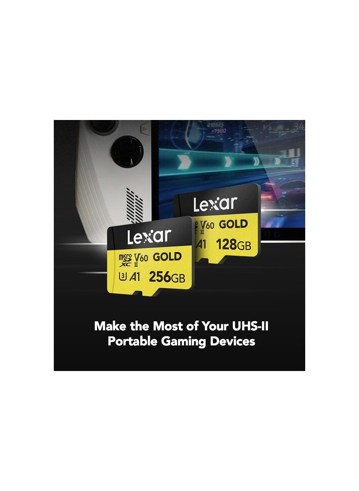 Lexar 128GB Professional GOLD UHS-II microSDXC Memory Card