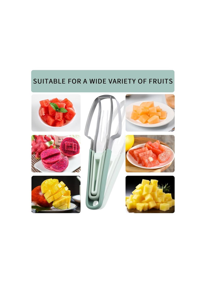 3-in-1 Stainless Steel Watermelon Slicer, Watermelon Popsicle Mold, Portable Watermelon Fork Watermelon Slicing Tool, Multifunctional Kitchen Gadgets