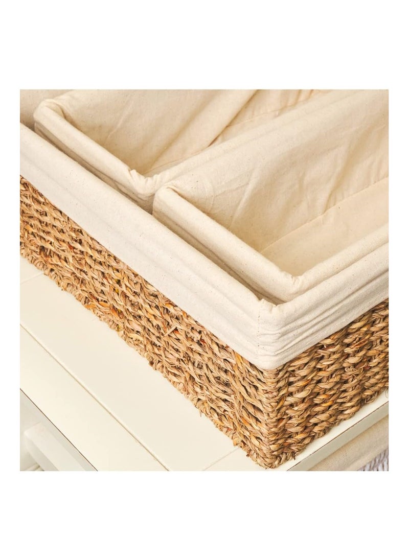 Natural Seagrass Basket with Liner Small - L34 X W15 X H12 Cm