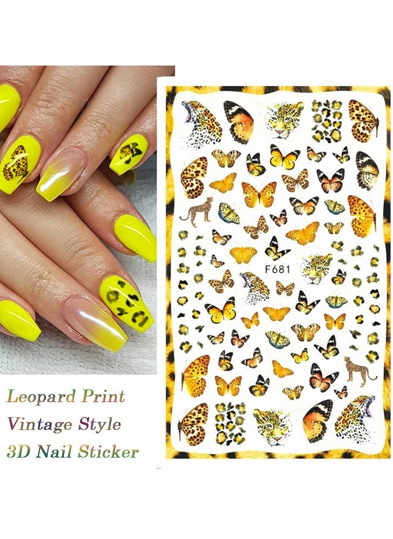 Butterfly Nail Art Stickers TERRIFI Self Adhesive Nail Decals Vanessa Nail Designs Decorations for Nail Gel Polish 10 Sheets