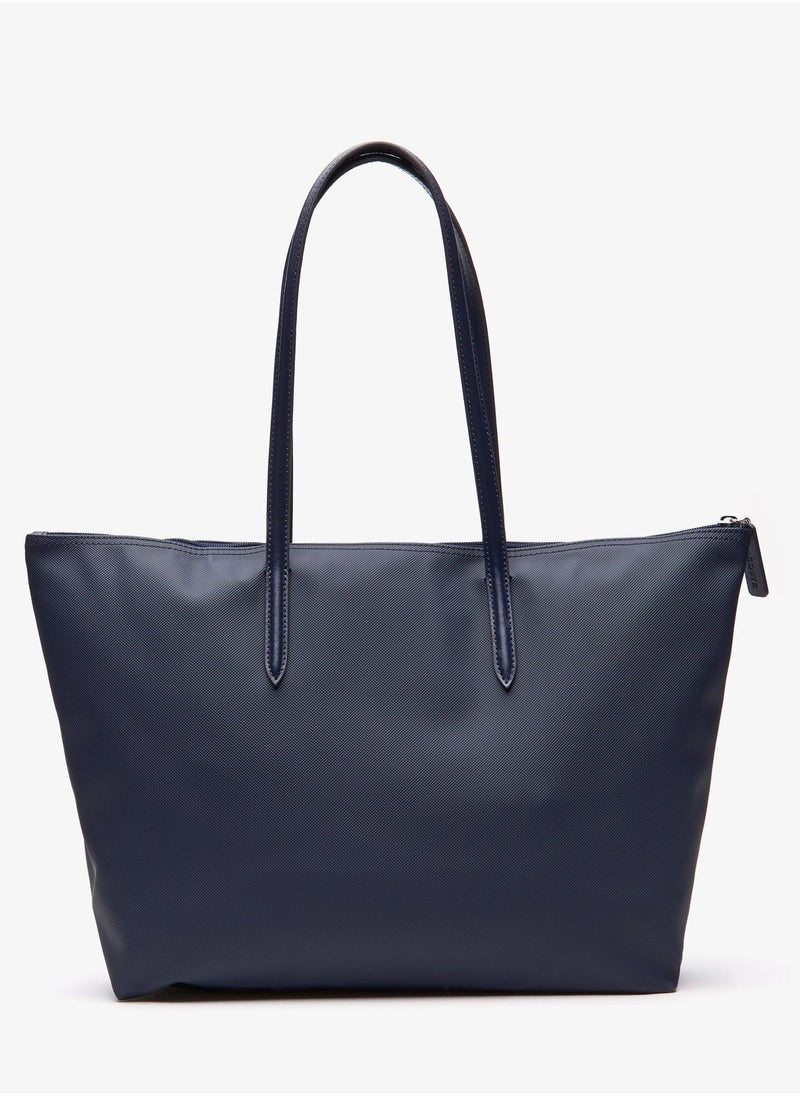 Lacoste Women's L.12.12 Concept Zip Tote Bag, Shoulder Bag Classic Large Navy 45cm * 30cm * 12cm