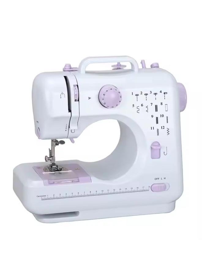 Sewing Machine for Beginners with Built-in LED Light and Foot Pedal 12 Stitches Mini Sewing Machine Including Overlock Singer Pfaff White Purple