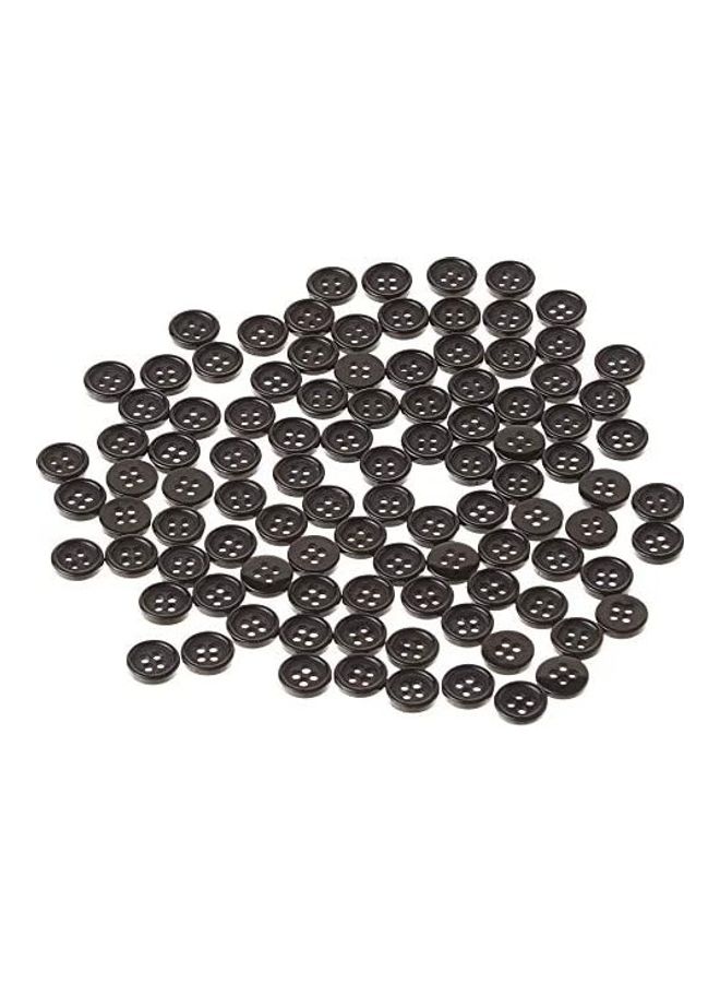 100-Piece Round Buttons Black 2inch