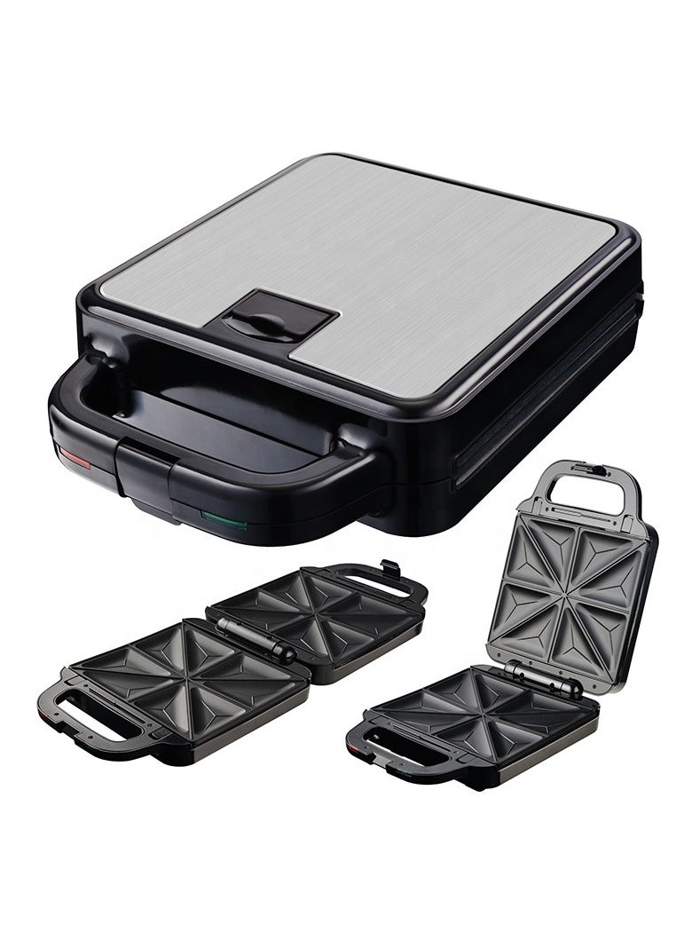 Fast Heating Slice Sandwich Maker Non-Stick Coating Plates Automatic Temperature Control Sandwich Toaster Grill