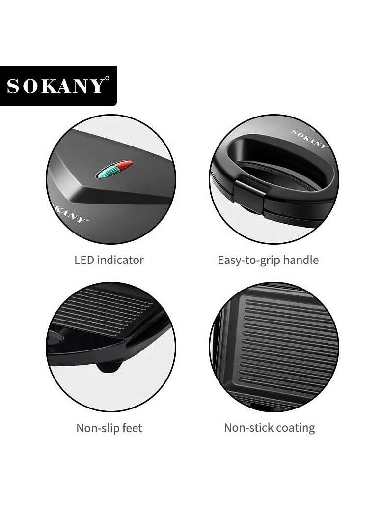 SOKANY SK-BBQ-846 Multifunctional Electric Toaster Sandwich Steak Grills Preparatory Toaster 700W