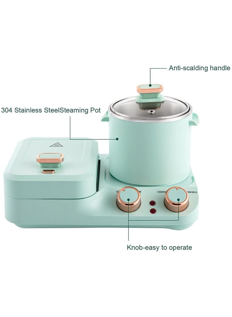 3 in 1 breakfast station multifunctional mini breakfast machine with soup pot and frying pan retro electric toaster breakfast machine sandwich maker for home kitchen.