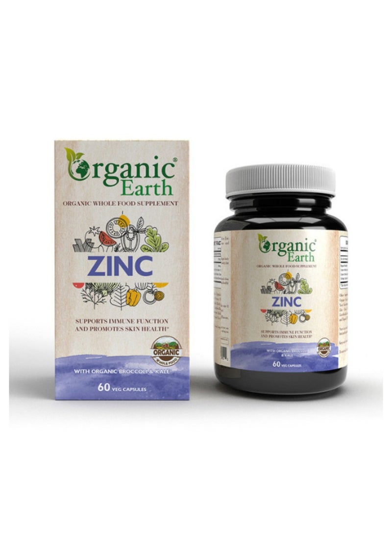 Organic Earth Zinc 25 Mg 60 Capsules