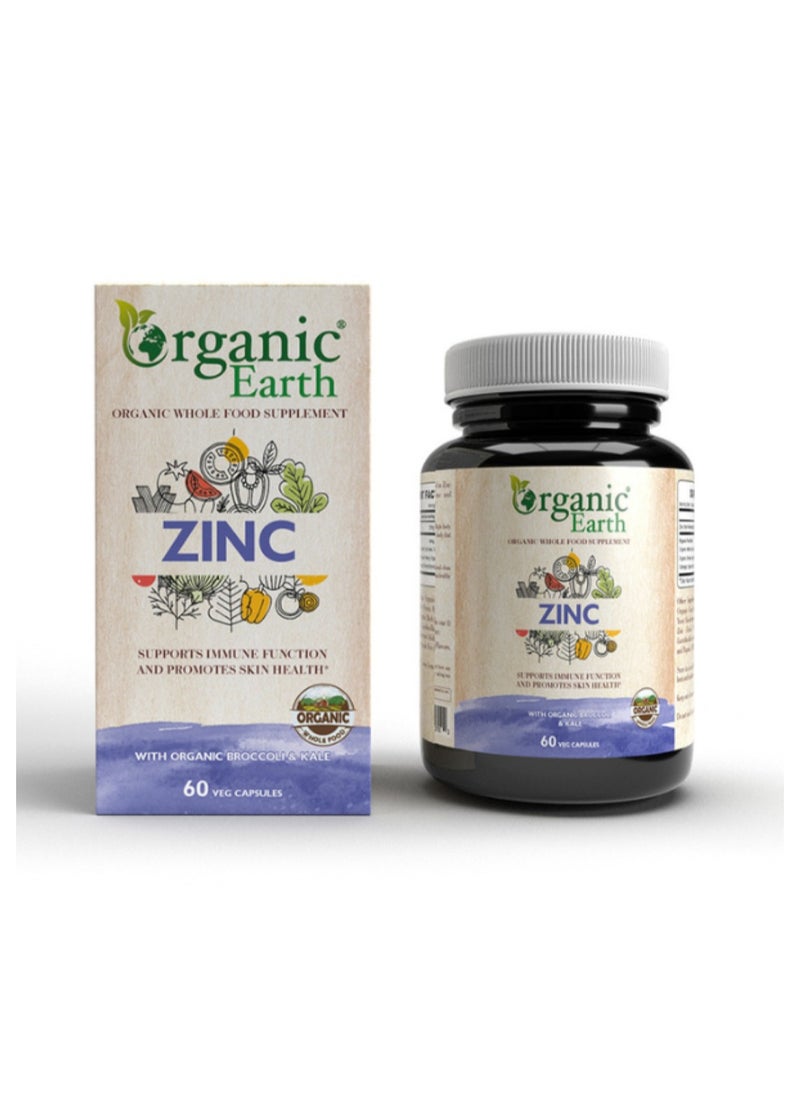 Organic Earth Zinc 25 Mg 60 Capsules