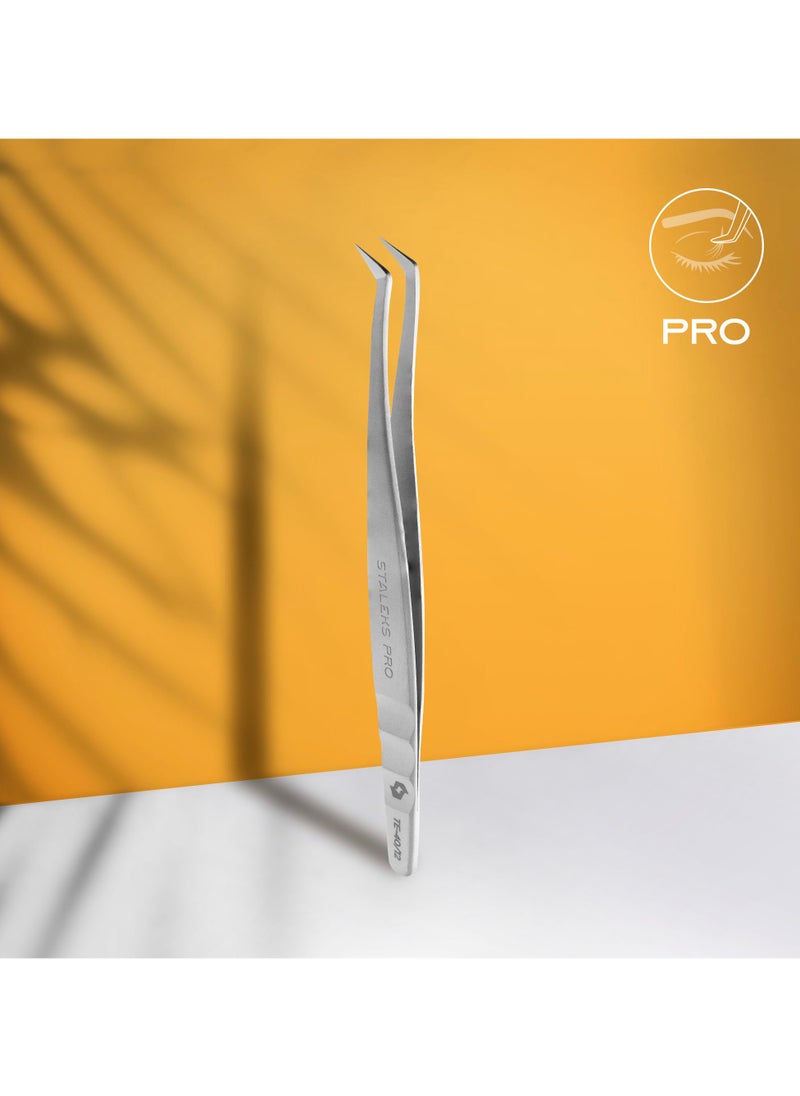 Professional eyelash tweezers - EXPERT 40 | TYPE 12 (L-shaped, 65′)