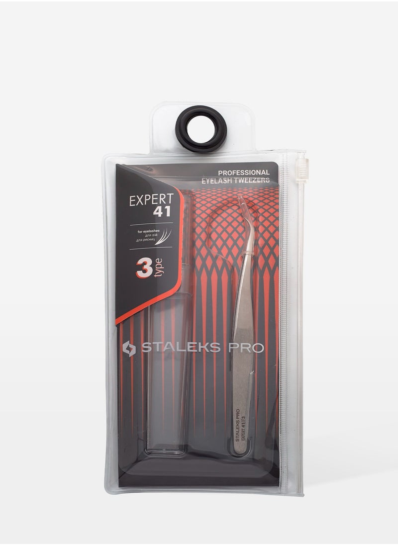 Professional eyelash tweezers - EXPERT 41 | TYPE 3 (curved)