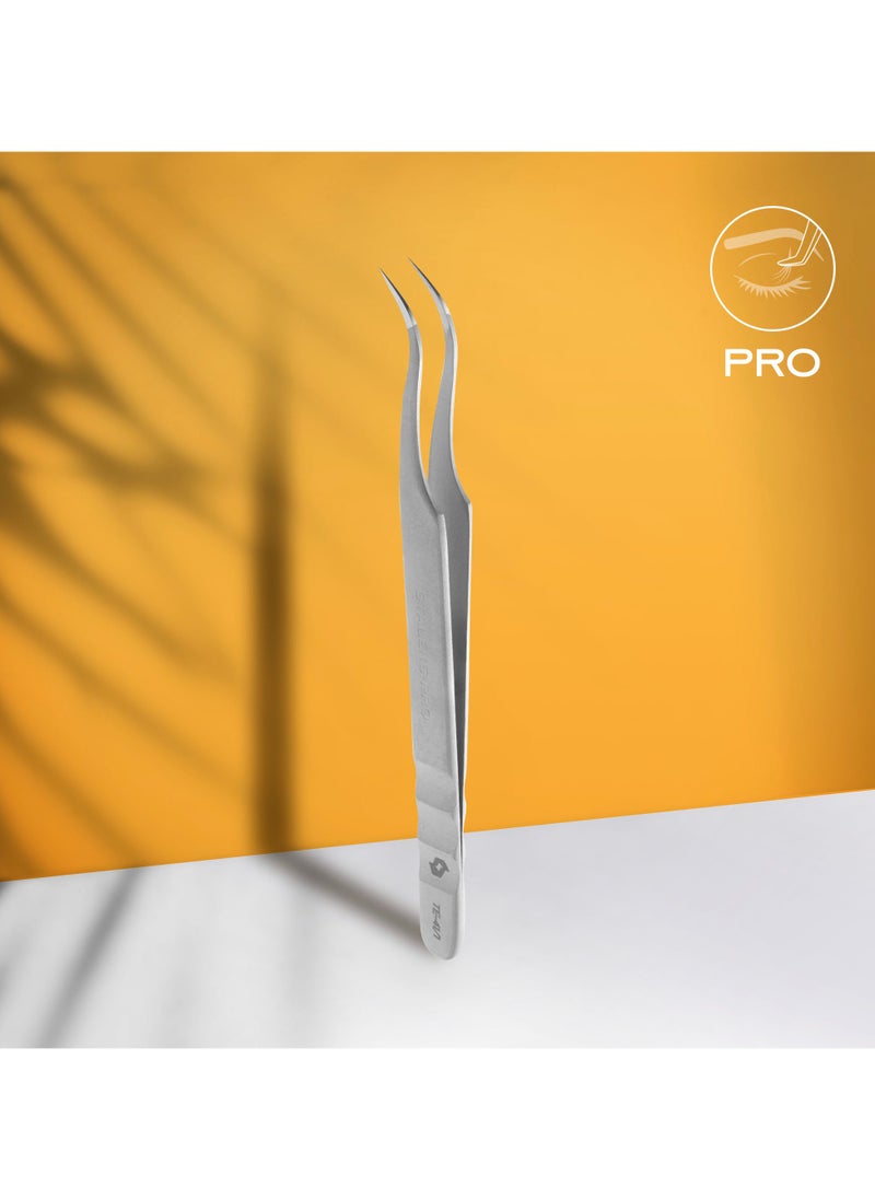 Professional eyelash tweezers - EXPERT 41 | TYPE 1 (curved)