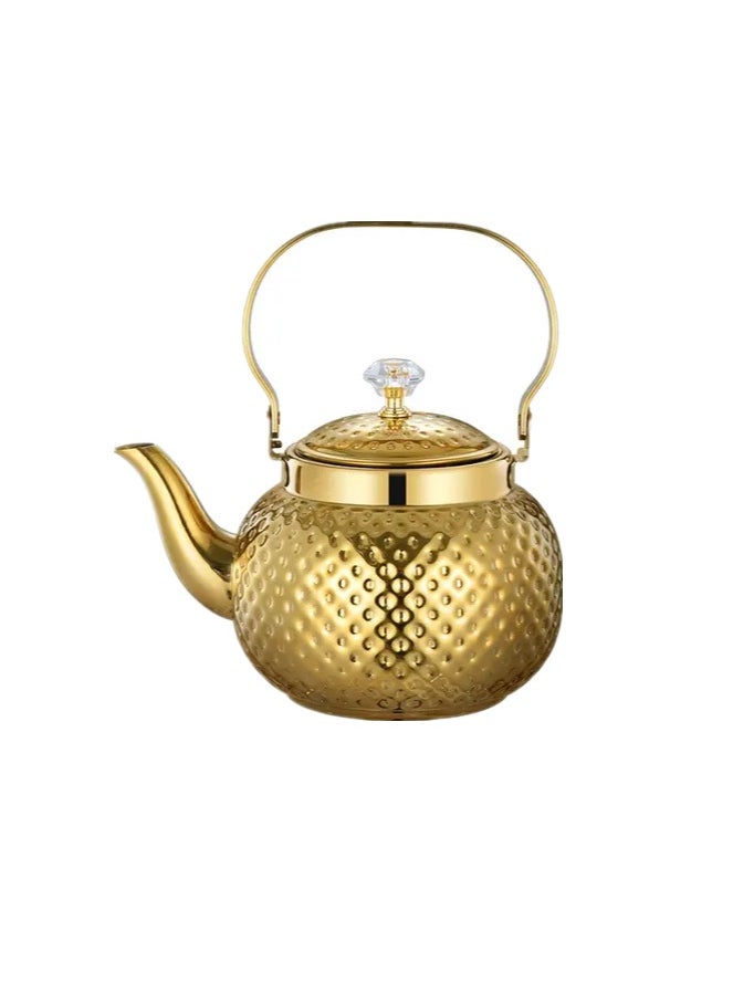Teapot with Removable Infuser, 1.2L Stainless steel Coffee & Tea Pots - Perfect filter for Loose Leaf Tea or Tea Bags (Gold