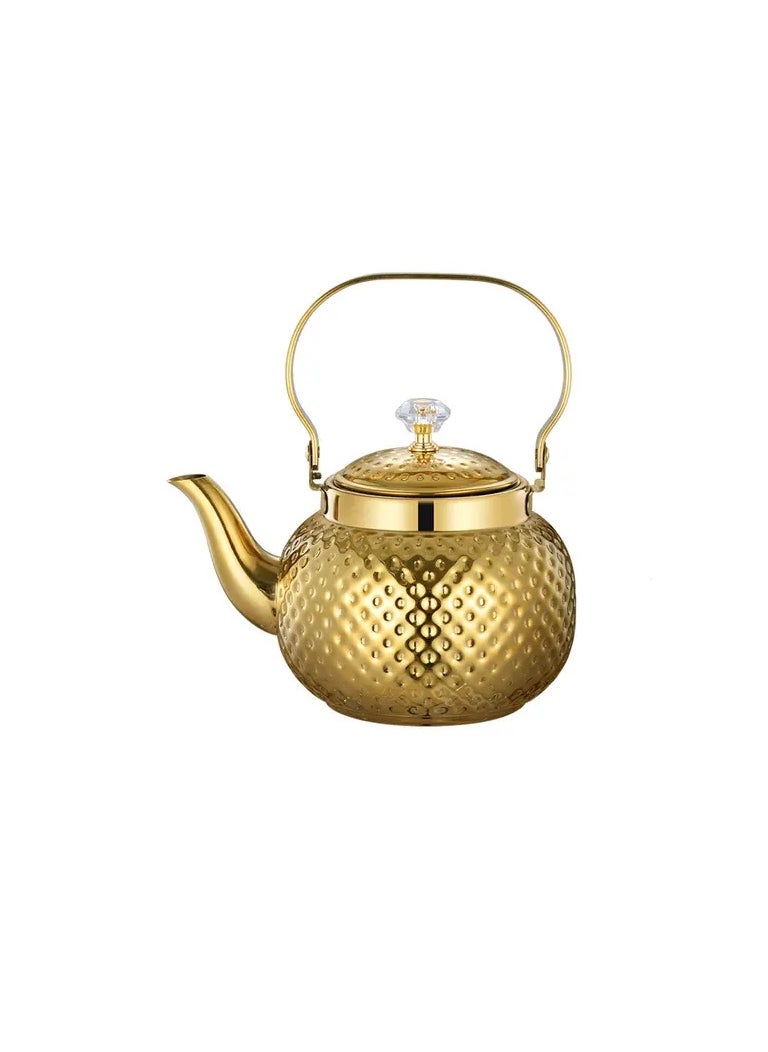 Teapot with Removable Infuser, 1.2L Stainless steel Coffee & Tea Pots - Perfect filter for Loose Leaf Tea or Tea Bags (Gold