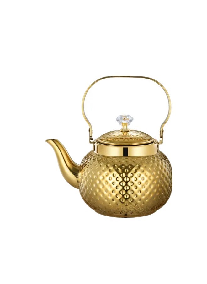 Teapot with Removable Infuser, 1.2L Stainless steel Coffee & Tea Pots - Perfect filter for Loose Leaf Tea or Tea Bags (Gold