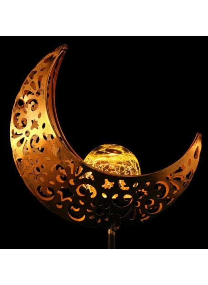 HilalFul Outdoor Solar Light - Crescent | Light Decoration for Home, Office, Restaurants | Outdoor Decorative Lighting in Ramadan, Eid | Patio | Warm White Light