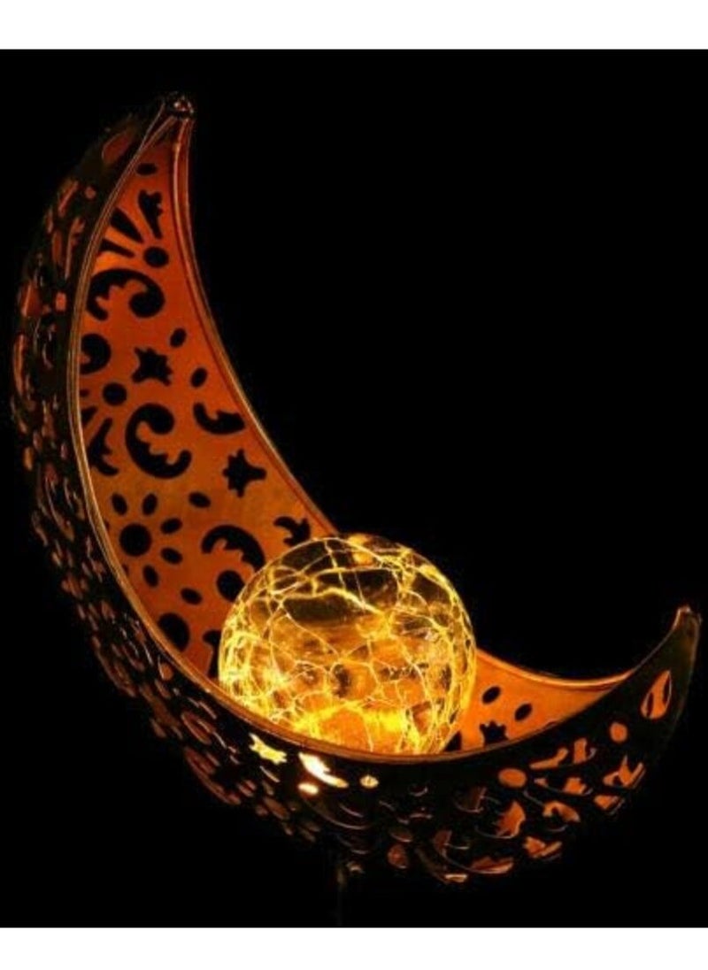 HilalFul Outdoor Solar Light - Crescent | Light Decoration for Home, Office, Restaurants | Outdoor Decorative Lighting in Ramadan, Eid | Patio | Warm White Light