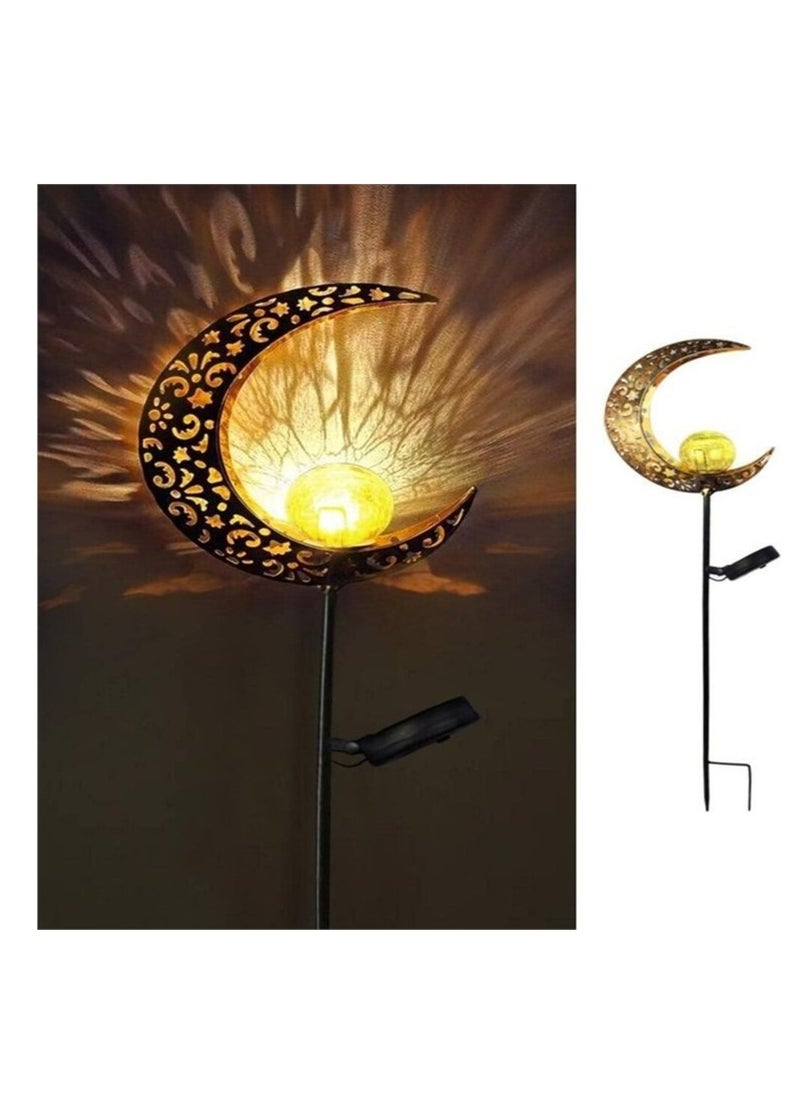 HilalFul Outdoor Solar Light - Crescent | Light Decoration for Home, Office, Restaurants | Outdoor Decorative Lighting in Ramadan, Eid | Patio | Warm White Light