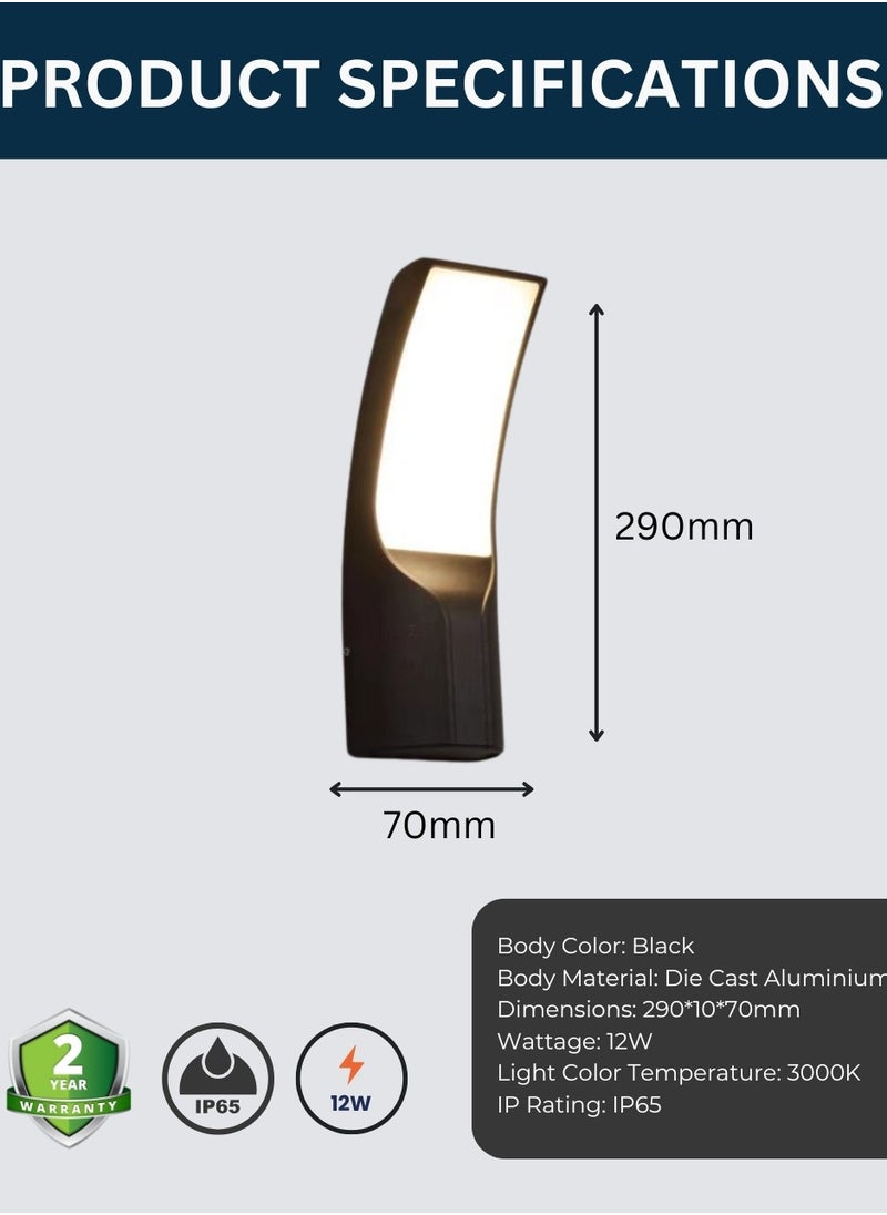 LED Wall Light Aluminium Waterproof Outdoor Light 12W