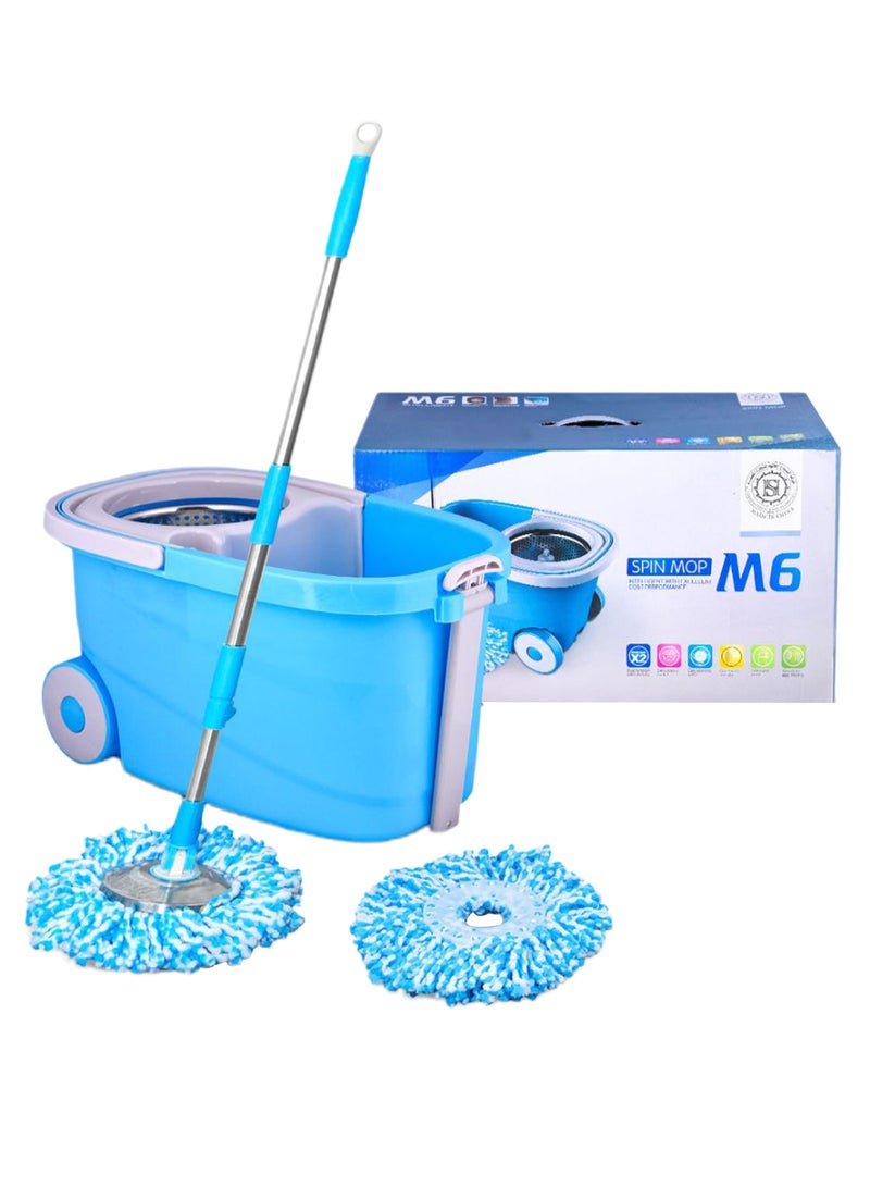 Spin Mop And Microfiber Refill With Bucket Blue/White/Silver