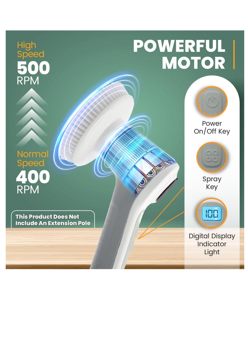 Electric Spin Scrubber Cleaning Brush with 6 Replaceable Brush Heads, Rechargeable Cordless Power Scrubber Cordless Spin Scrubber with 2 Adjustable Speeds for Kitchen, Kitchen, Bathroom, Bathtub
