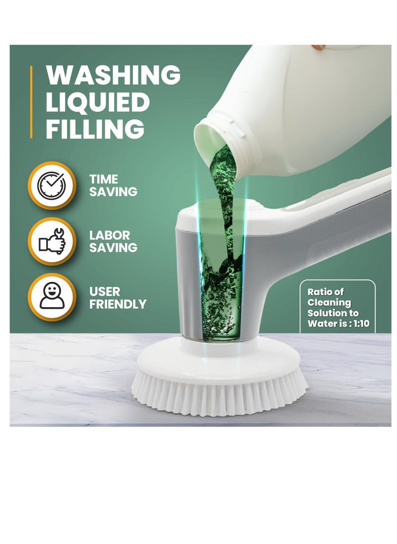Electric Spin Scrubber Cleaning Brush with 6 Replaceable Brush Heads, Rechargeable Cordless Power Scrubber Cordless Spin Scrubber with 2 Adjustable Speeds for Kitchen, Kitchen, Bathroom, Bathtub