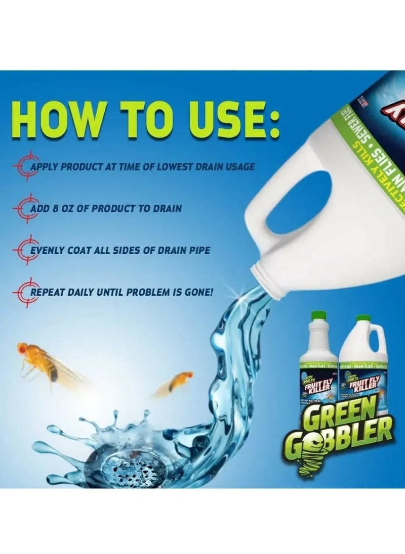 GREEN GOBBLER Fruit Fly Killer Gel Drain Opener and Cleaner 32oz