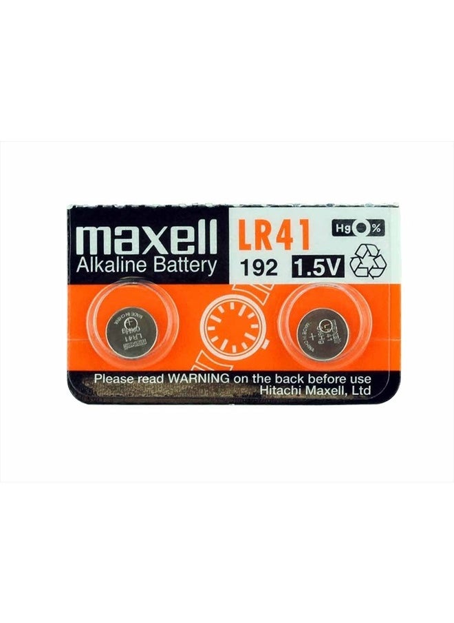 2 x Maxell LR41 /192 / AG3 / V3GA 1.5v Alkaline Button Cell Battery Batteries