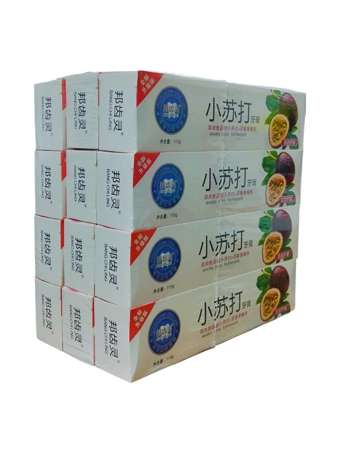 Toothpaste with Passion Fruit Flavour –Whitening Formula in Stylish Red and White Packaging