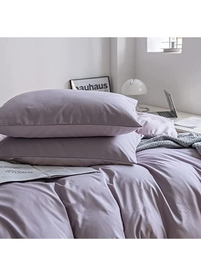 Comfortable and Cozy 4PCS Duvet Cover Single Size Bedsheet Set 400 Thread Count Full Sheet Set 1 Fitted Sheet 1 Duvet Cover 2 Pillowcases 120*200+25cm