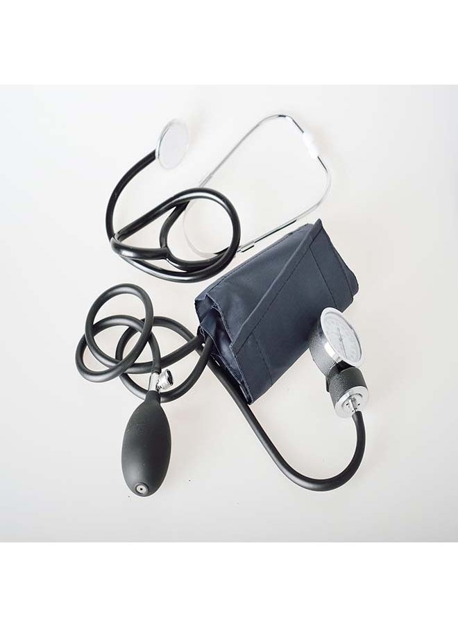 Manual Sphygmomanometer with Single - head Stethoscope Kit - Arm - type, Dial - type for Heart Rate Monitoring and Medical Diagnosis, Aneroid Type with Single - head Stethoscope