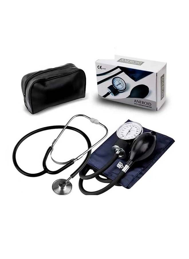 Manual Sphygmomanometer with Single - head Stethoscope Kit - Arm - type, Dial - type for Heart Rate Monitoring and Medical Diagnosis, Aneroid Type with Single - head Stethoscope