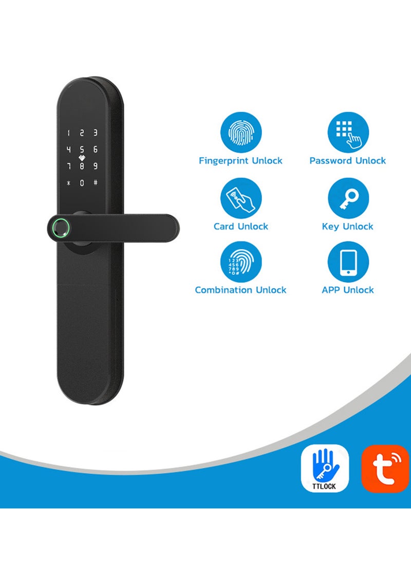 Smart Fingerprint Electronic Door Lock, Fingerprint/Card/Key/Password/Bluetooth, Suitable for Home, Apartment, Office, Hotel