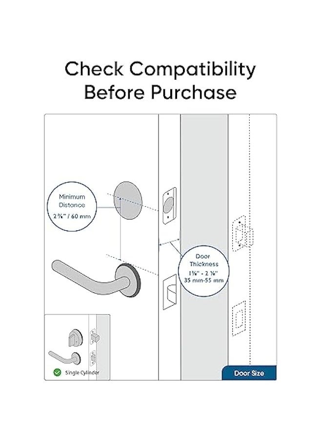 eufy security Smart Lock Touch, Remotely Control with Wi-Fi Bridge, Fingerprint Keyless Entry Door Lock, Bluetooth Electronic Deadbolt, Touchscreen Keypad, BHMA Certified, IP65, Black, (T8510)