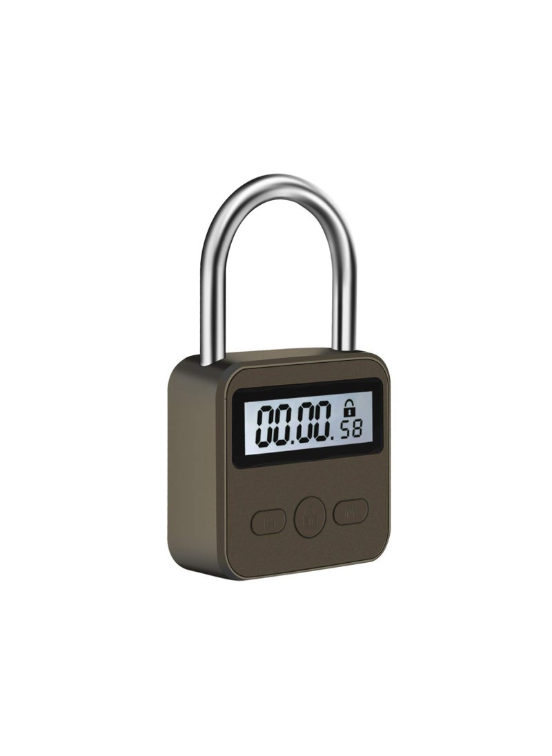 KASTWAVE Metal Time Padlock - Multi-Function Timer Lock 99 Hours Max Timing with Electronic LCD Timed Display Micro USB Rechargeable