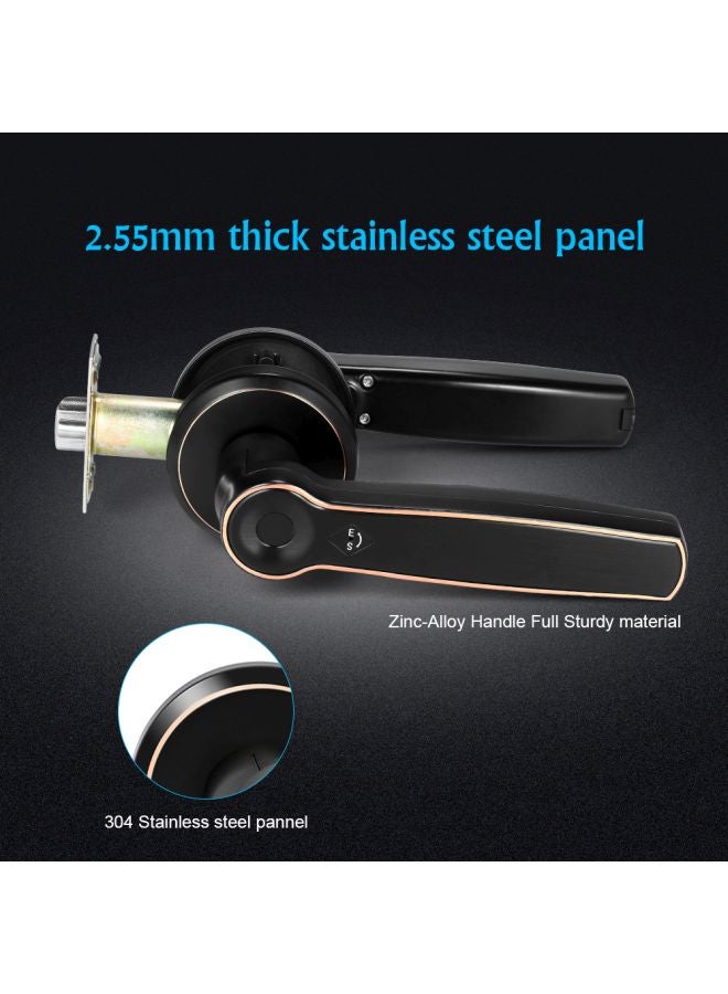 Biometric Fingerprint Handle Lock Black 150x65x25mm