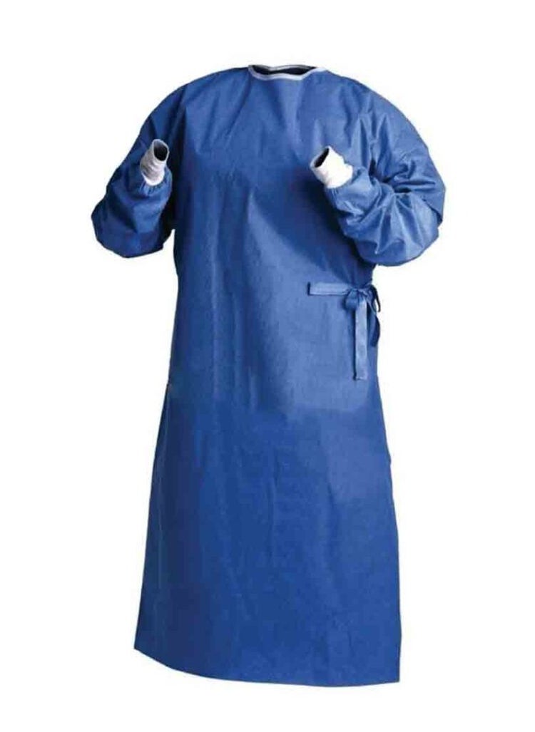 5PCS Surgical Gown – Disposable, Waterproof, Breathable, and Soft, Non-Sterile Medical Protective Gown, Ideal for Hospitals, Clinics, and Medical Procedures, with Elastic Cuffs and Secure Fit.