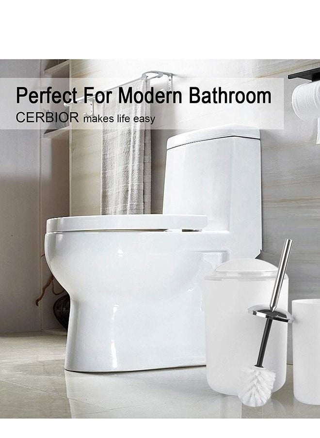 6 Piece Plastic Bathroom Set Accessories, Bathroom Decorative Set Accessories (White)