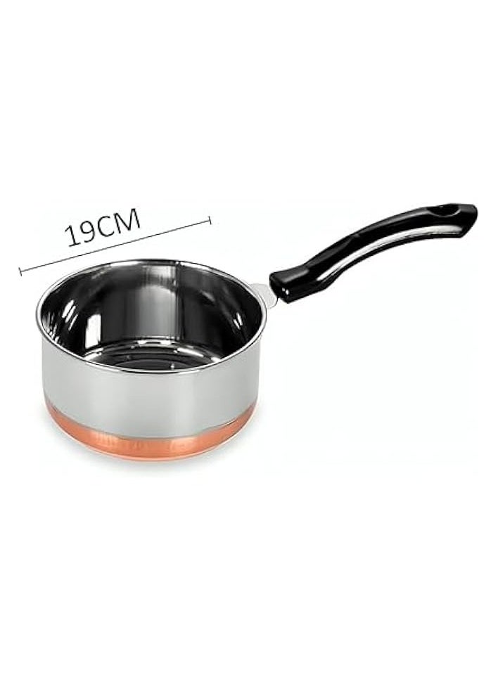 Stainless Steel with Copper Base Saucepan, Saucepan with Comfortable handle 2000ml (19cm)