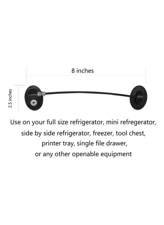 6-Piece Refrigerator Door Lock With 4 keys Black