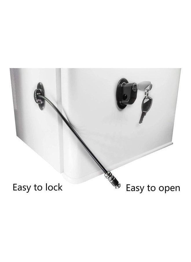 6-Piece Refrigerator Door Lock With 4 keys Black